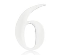 Bwintech 1 Pcs 75mm Height (3 Inch) Chrome Self Adhesive Tape Door Number 6 Stainless Steel 304 House Number, Suitable For Front,Wooden, Composite,UPVC Door