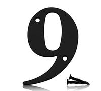 Bwintech 1 Pcs 75mm Matt Black SS304 House Numbers Door number 9, House Signs for outside, House Numbers Plaques for Front Wooden Door