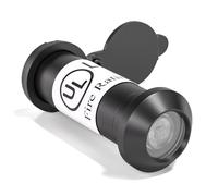 Bwintech 1 Pcs UL Listed Fire Proof Door viewer,Solid Brass 180 Degree,12mm Diameter 35-60mm Length, Black Finishing,with viewer Cover