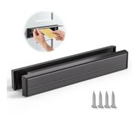 Bwintech 1 Set 325 * 50MM (12.8") Black Aluminium Adjustable Depth Door Letterbox,Fit for 40-70mm Thickness Wooden,UPVC,Composite,Internal and External Doors