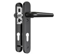 Bwintech 1 Set Black UPVC Door Handle Set, 92mm Backset,122mm Screw Hole Distance, 210mm Plate Length Front Door Handles for UPVC Door