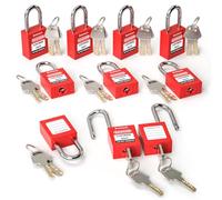 Bwintech 10 Pcs 38MM Keyed Alike Red Safety Padlock Lockout Tagout Lock for Lock Out Tag Out Stations and Devices