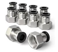 Bwintech 10 x 10 mm outer diameter of the card sleeve x 1/2 inch BSP female push fitting - in pneumatic connector, PCF10-04 quick release air line adapter