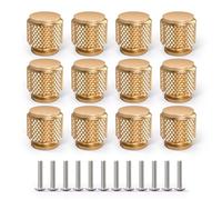 Bwintech 12 Pcs Gold Anodised Knurled Cabinet Handles,Single Hole Cupboard Knobs,Cupboard,Wardrobe,Drawer Handles