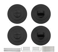 Bwintech 2 Pair 52MM Matt Black Bathroom Escutcheon Polished Nickel Turn and Release Set