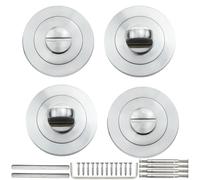 Bwintech 2 Pair 52MM Satin Chrome Bathroom Escutcheon Polished Nickel Turn and Release Set