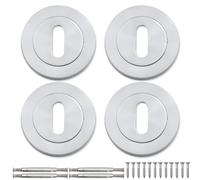 Bwintech 2 Pair 52MM Satin Chrome Keyhole Escutcheon Keyhole Cover