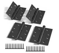 Bwintech 2 Pairs 100 x 75 x 2.7mm(4 inch) Matte Black Brushed Hinge for Fire Door, Steel Fir Internal Door Hinges, Ball Bearing Hinge for Internal Use in Residential and Commercial Buildings