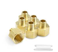 Bwintech 2 Pcs 1/2" Female to 3/8" Male BSP Thread Brass Hex Bushing Reducing Connector for Pipe Connecting Conversion