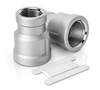 Bwintech 2 Pcs 1/4" Female to 3/4" Female BSP Thread Stainless Steel 304 Hex Bushing Reducing Connector for Pipe Connecting Conversion