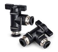 Bwintech 2 Pcs 12mm Pneumatic Ball Valve Push to Connect Fittings BUL Air Flow Control Valve Straight Quick Connect Air Hose Fittings