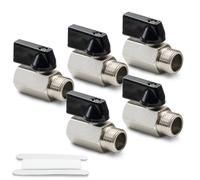 Bwintech 2 Pcs 3/8" BSP Female x Male Nickel Plated Brass Mini Ball Valve Shut-Off Valve