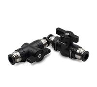 Bwintech 2 Pcs 6mm Pneumatic Ball Valve Push to Connect Fittings BUC Air Flow Control Valve Straight Quick Connect Air Hose Fittings