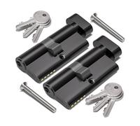 Bwintech 2 Pcs Keyed Alike 70mm (35T/35) Black Euro Cylinder Lock,Door Barrel Lock,Thumbturn Knob with 6 Standard Keys,Anti-Pick,Anti-Bump,Anti Drill,High Security for UPVC,Wooden,Composite Doors