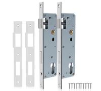Bwintech 2 Pcs Stainless Steel 9230 Mortice Lock, 92MM Center 30MM Backset Lock Body, Satin Nickel Frame Door Lock for Internal and External Doors