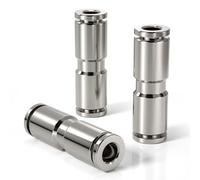 Bwintech 3 Pcs 6mm Straight Push in Connect Pneumatic Fitting,2 Way Nickel Plated Brass Quick Release PU Air Line Adapter