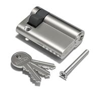 Bwintech 45mm(10/35) Satin Nickel Euro Cylinder Lock,Door Barrel Lock,Key/Key with 3 Standard Keys,Anti-Pick,Anti-Bump,Anti Drill,High Security for UPVC,Wooden,Composite Doors
