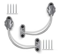 Bwintech 5 Pack Chrome Keyless Window Restrictor, UPVC Window Security Cable Lock Limits Open Spaces to Keep Kids Safe and Prevent Injury and Theft