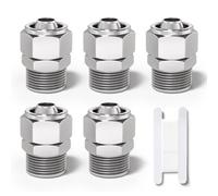 Bwintech 5 Pcs 10mm Tubing OD x 1/4" Male BSP Thread Straight Push To Connect Lock Nut Tube Pneumatic Fitting,KPC8-02 Quick Air Line Adapter
