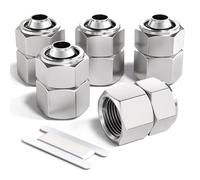 Bwintech 5 Pcs 10mm Tubing OD x 1/8" Female BSP Thread Straight Push to Connect Lock Nut Tube Pneumatic Fitting, KPCF10-01 Quick Air Line Adapter
