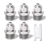 Bwintech 5 Pcs 4mm Tubing OD x 1/8" Male BSP Thread Straight Push to Connect Lock Nut Tube Pneumatic Fitting,KPC4-01 Quick Air Line Adapter