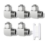 Bwintech 5 Pcs 6mm Tubing OD x 1/4" Male BSP Thread 90 Degree Elbow Push to BUTE Connect Pneumatic Fitting,KPL6-02 Quick Air Line Adapter