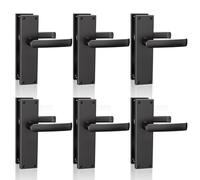 Bwintech 6 Pairs Lever Latch Flat Black Door Handles,Classic Victorian Straight Design,Ideal for All Types of Wooden Doors,Internal Doors