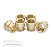 Bwintech 6 Pcs 1/2" Female to 3/4" Female BSP Thread Brass Reducing Coupling Connector for Pipe Connecting Conversion