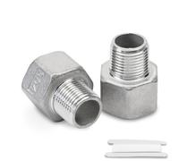 Bwintech 6 Pcs 3/8" Male to 1/2" Female BSP Thread Stainless Steel 304 Hex Bushing Reducing Connector for Pipe Connecting Conversion