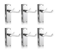 Bwintech 6 Sets Polished Chrome Victorian Lever on Plate, Latch Furniture, Backplate Door Handles,Suitable for Wooden Doors