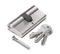Bwintech 70mm(35/35) Nickel Euro Cylinder Lock,Door Barrel Lock,Key/Key with 3 Standard Keys,Anti-Pick,Anti-Bump,Anti Drill,High Security for UPVC,Wooden,Composite Doors
