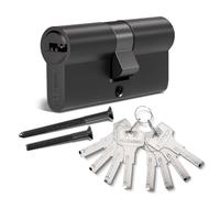 Bwintech 90 mm (45/45) Black Zinc Alloy Euro Cylinder Lock, Door Drum Lock, Key with 8 Horizontal Dimple Keys