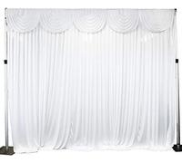 BWKJMY 10x10FT White Backdrop Curtain for Parties Wedding White Photo Backdrop Curtains Drapes Fabric for Baby Shower Party Photoshoot Background Decorations