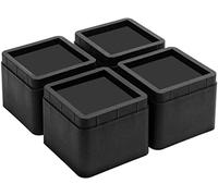 BWKJMY Bed Risers Lifts Height of 2 Inch Heavy Duty Set of 4 Pack Stackable Square Risers for Sofa, Table, and Chair and Bed, Under Bed Storage Space (Black)