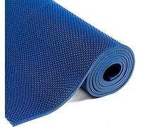 BWKJMY Non Slip Drainage Outdoor Rubber Matting 90x300cm 5.5mm Thick Commercial Waterproof Rubber Mat for Indoor outdoor Restaurant Kitchen Swimming Pool Bathroom Drainage Flooring Mat, Blue