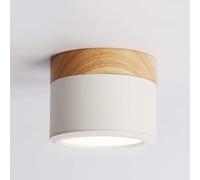 Bwldma Nordic Creative Solid Wood COB Small Spotlight, Modern 5W Wall Mounted Downlight,Porch Balcony Corridor Ceiling Lamp Surface Installation Led Ceiling Light,gray, Green, White