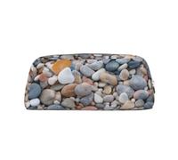 BWLHJKE Beach Colored Pebbles Makeup Bag for Women Men Travel Toiletry Bag Aesthetic Purse Pouch Large Pencil Case, Silver, One Size