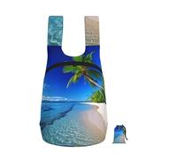 BWLHJKE Blue Sea Coconut Tree Backpack - Lightweight 16L Foldable Hiking Daypack Packable Back Pack Travel Bag Zipper