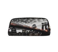 BWLHJKE Brooklyn Bridge Makeup Bag for Women Men Travel Toiletry Bag Aesthetic Purse Pouch Large Pencil Case, Gold, One Size