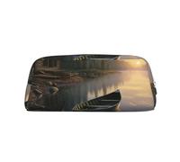 BWLHJKE canoe by the water Makeup Bag for Women Men Travel Toiletry Bag Aesthetic Purse Pouch Large Pencil Case, Silver, One Size