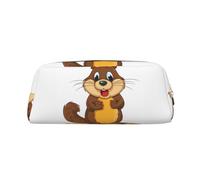 BWLHJKE Cartoon animated beaver Makeup Bag for Women Men Travel Toiletry Bag Aesthetic Purse Pouch Large Pencil Case, Gold, One Size