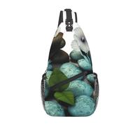 BWLHJKE Cobblestone Zen Flowers Cross Chest Bag Diagonally Sling Bag for Men Women Crossbody Shoulder Bag Travel Hiking Daypack, Black, One Size, Sling Backpacks