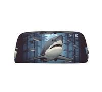 BWLHJKE Funny Sharks Design Makeup Bag for Women Men Travel Toiletry Bag Aesthetic Purse Pouch Large Pencil Case, Gold, One Size