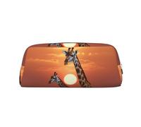 BWLHJKE Giraffe at sunset Makeup Bag for Women Men Travel Toiletry Bag Aesthetic Purse Pouch Large Pencil Case, Silver, One Size