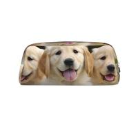 BWLHJKE Golden Retriever Puppies Makeup Bag for Women Men Travel Toiletry Bag Aesthetic Purse Pouch Large Pencil Case, Silver, One Size