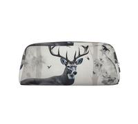 BWLHJKE Hunting Silhouette of Deer Makeup Bag for Women Men Travel Toiletry Bag Aesthetic Purse Pouch Large Pencil Case, Silver, One Size