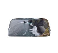 BWLHJKE Ireland Outdoors County Clare The Cliffs Makeup Bag for Women Men Travel Toiletry Bag Aesthetic Purse Pouch Large Pencil Case, Gold, One Size