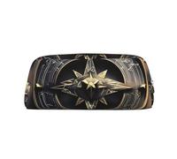 BWLHJKE Magical Design Norse Runes Compass Makeup Bag for Women Men Travel Toiletry Bag Aesthetic Purse Pouch Large Pencil Case, Gold, One Size