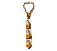 BWLHJKE Men's Neckties Classic Silk Tie Novelty Neck Ties for Party Skinny Ties Giraffe and sunflower Necktie for Wedding, Black, One size