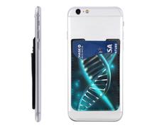 BWLHJKE Science Gene Strand Phone Wallet - Adhesive Credit Card Holder for Back of Phone Case, Leather ID Card Pouch - Stick On Phone Pocket Great Storage Compatible with Most Cell Phones